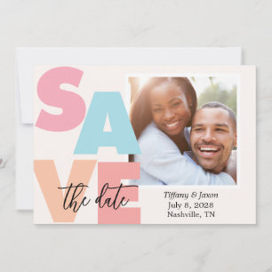 Save The Date Thème Tropical Brise de Plage Photo Enregistrer la