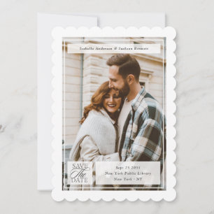 Save The Date Timbre-Poste de Mariage à l'Écriture Moderne