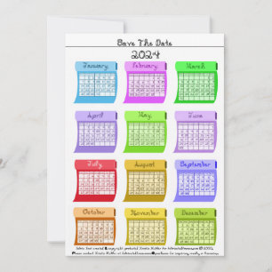 Save The Date Tissus pour calendrier 2024 Police de tissu pour c