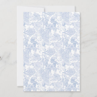 Save The Date Toile Florale Victorienne en Bleu de Wedgewood