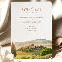 Save the Date Toskana Wasserfarbe Italien Zielort