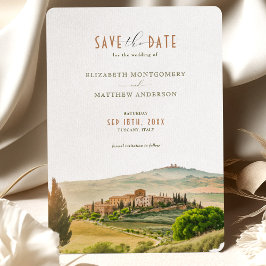 Save the Date Toskana Wasserfarbe Italien Zielort Einladung