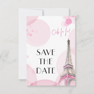 Save The Date Tour Eiffel Pink Paris Sweet 16
