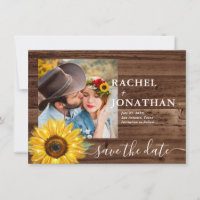 Tournesol Rustique En Bois Photo Mariage Enregistr