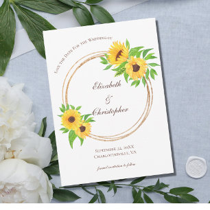 Save The Date Tournesols Country Jaune Floral code QR Mariage
