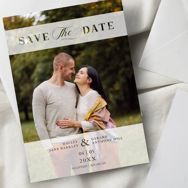 Save The Date Transparency Cut Paper Effect Photo Script Wedding (Transparency Cut Paper Effect Photo Script Wedding Save the Date.)