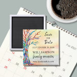 Save The Date Tree Family Reunion Magnet<br><div class="desc">Ask your family to Save the Date for their Family Reunion with this stylish magnet. It features a colorful family tree which was originally made in glass mosaic on a watercolor background. Easily customizable with your details. Use the Customize Further option to change the text size, style or color if...</div>