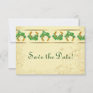 Save The Date Trèfles et Or Irlandais Enregistrez la Date