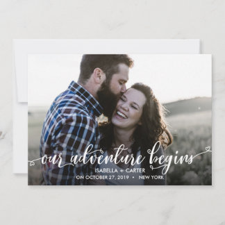 SAVE THE DATE TRENDY NOTRE AVENTURE COMMENCE PHOTO ENREGISTRER L