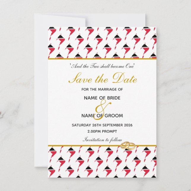 Save The Date TRINITÉ-ET-TOBAGO Célébration de mariage événement (Devant)