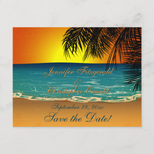 Save The Date Tropical Beach at Sunset Wedding Enregistrer la da
