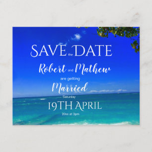 Save The Date Tropical Beach Blue Enregistrer la date