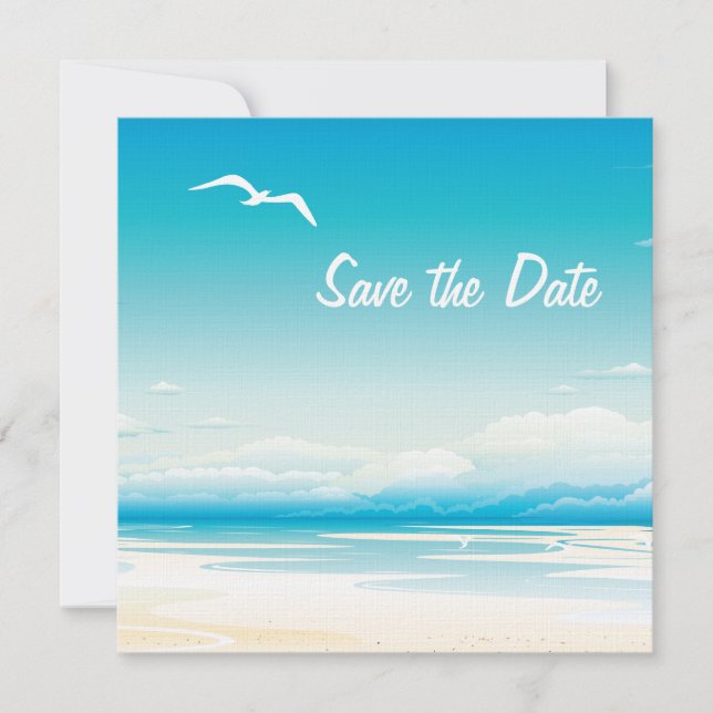 Save The Date Tropical Beach Enregistrer la date Mariage Invitat (Devant)