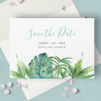 Tropical Chic Aquarelle Verdure Enregistrer la Dat