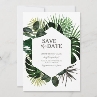 Save The Date Tropical Enregistrer La Date Calendrier Fern Monst