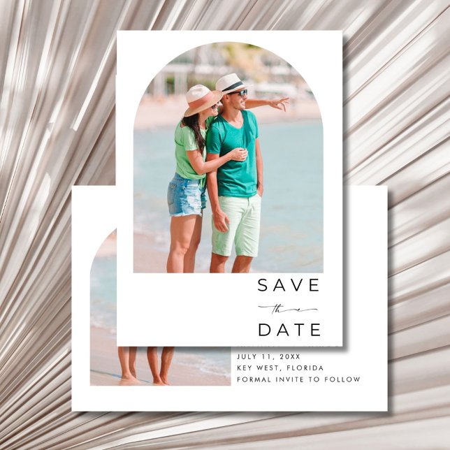 Save The Date Tropical Palm Tree Beach Wedding  (Tropical Palm Tree Beach Wedding Save The Date)