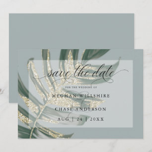 Save The Date Tropical Rustique Aquarelle Feuille Fendue Sauvega