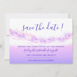 Save the Date Tropischer Ozean Rosa Wellen Kobalt