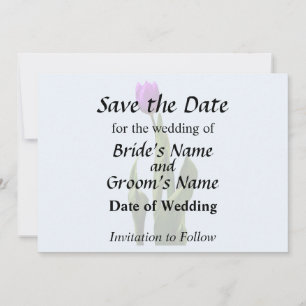 Save The Date Tulipe pourpre simple