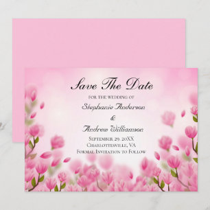 Save The Date Tulipes roses fleurs mariage floral 