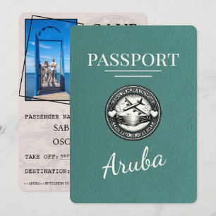 Save The Date Turquoise Aruba Passeport Enregistrer La Date