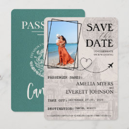 Save The Date Turquoise Cancun Passeport Enregistrer La Date