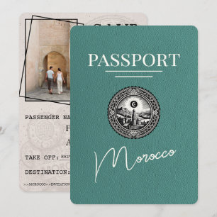 Save The Date Turquoise Maroc Passeport Enregistrer La Date