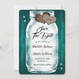 Save The Date Turquoise Mason Jar Chaîne Lumières Barre Mariage 
