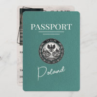 Turquoise Pologne Passeport Enregistrer La Date