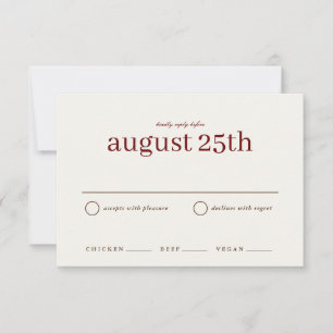 Save The Date Type Simple Mariage de automne RSVP Enregistrer La