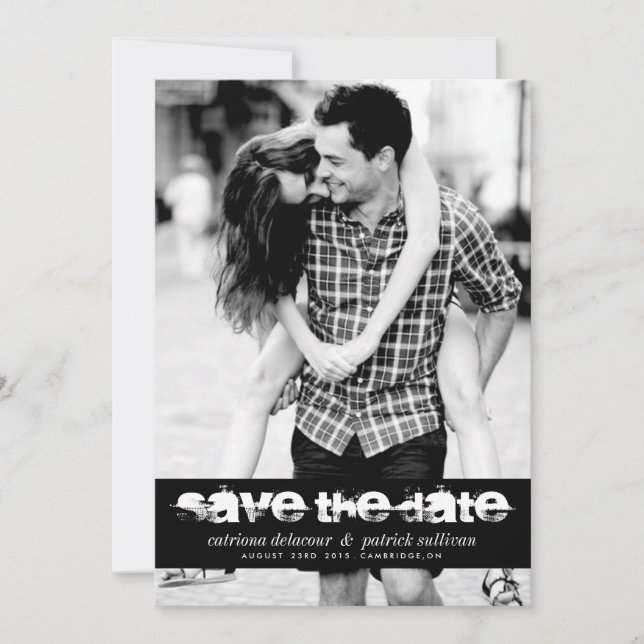 SAVE THE DATE TYPO GRUNGE ANNONCE PHOTO DATE DE SAUVEGARDE (Devant)