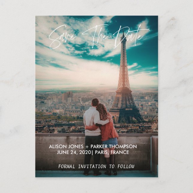 Save The Date | Typografie Postkarte (Vorderseite)