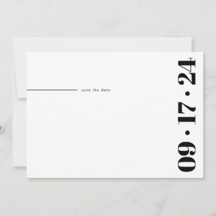 Save The Date Typographie audacieuse Minimaliste moderne noir bl