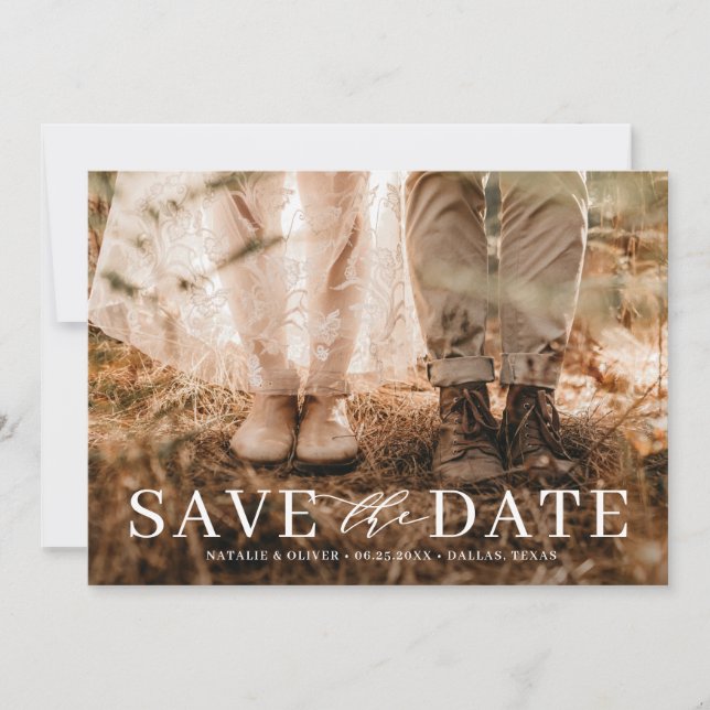 Save The Date Typographie d'amour moderne superposer la photo (Devant)