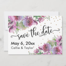 Typographie de Confetti en or fleur sauvage Enregi
