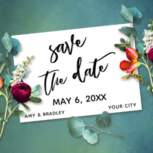 Save The Date Typographie de mariage noir et blanc écriture déco