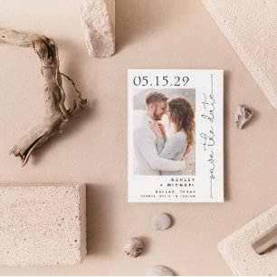 Save The Date Typographie de script à la main simple 5 Photo