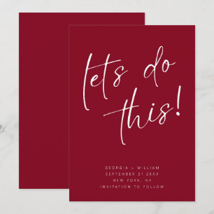 Save The Date Typographie de script minimal rouge cerise tendanc