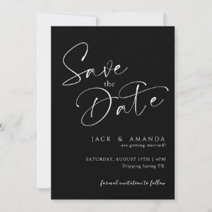 Save The Date Typographie de script simple Mariage enregistrer l