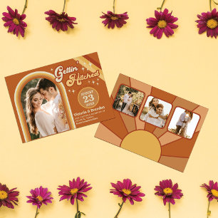 Save The Date Typographie de Terracotta Retro Mariage solaire d'
