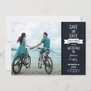 Save The Date Typographie du tableau rustique Photographie Enreg