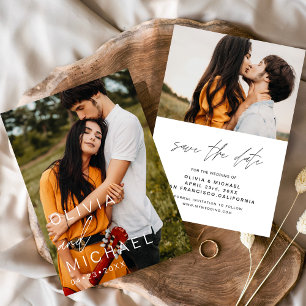 Save The Date Typographie Élégante Enregistrer la Date Photo Min