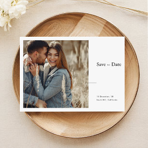 Save The Date Typographie élégante Photo minimaliste moderne