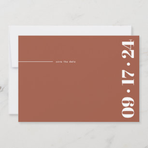 Save The Date Typographie Gras Minimaliste Moderne Terracotta