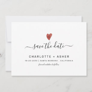 Save The Date Typographie Minimale Moderne Et Coeur Économisez L