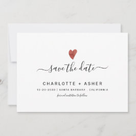 Save The Date Typographie minimale moderne et cœur Enregistrer l