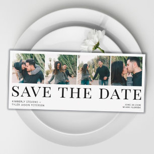 Save The Date Typographie moderne 4 photos mariage