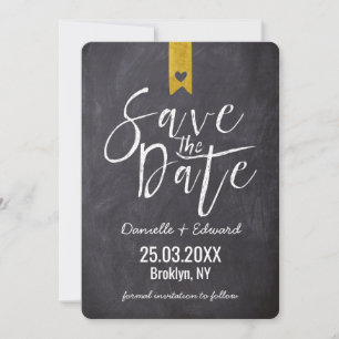 Save The Date Typographie moderne Chalkboard Pas de photo