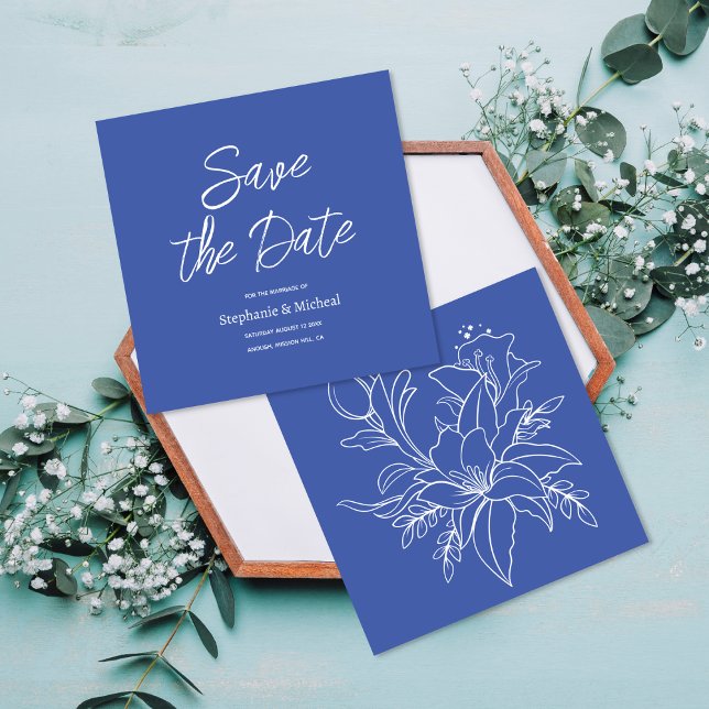 Save The Date Typographie moderne - Dusty Blue (Créateur téléchargé)