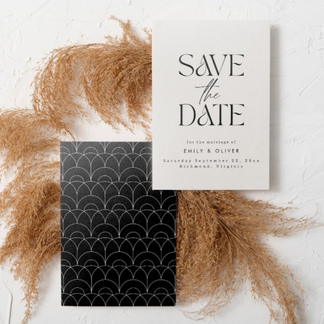 Save The Date Typographie moderne et audacieuse mariage crème no (Créateur téléchargé)